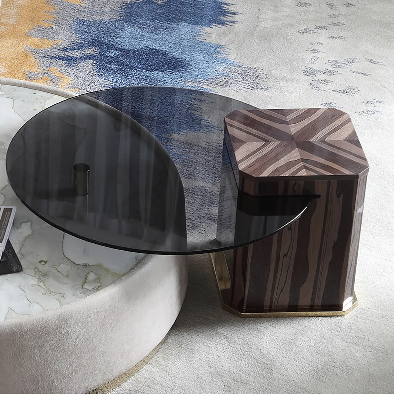 Модный журнальный столик из натурального мрамора высокого класса MSS 37363-29