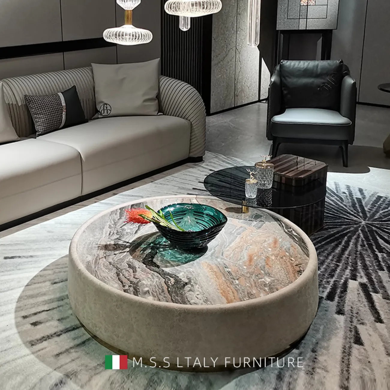 Модный журнальный столик из натурального мрамора высокого класса MSS 37363-29