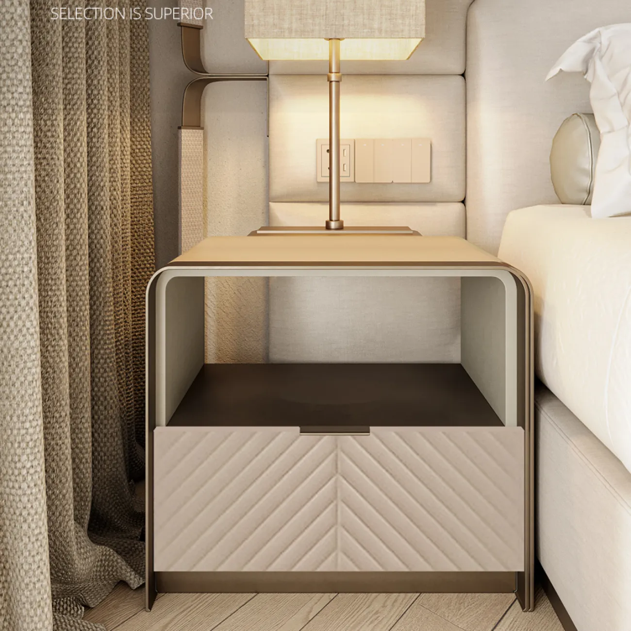 Роскошная прикроватная тумбочка в итальянском стиле MSS 37364-29