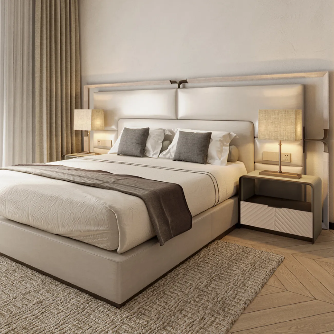 Роскошная прикроватная тумбочка в итальянском стиле MSS 37364-29