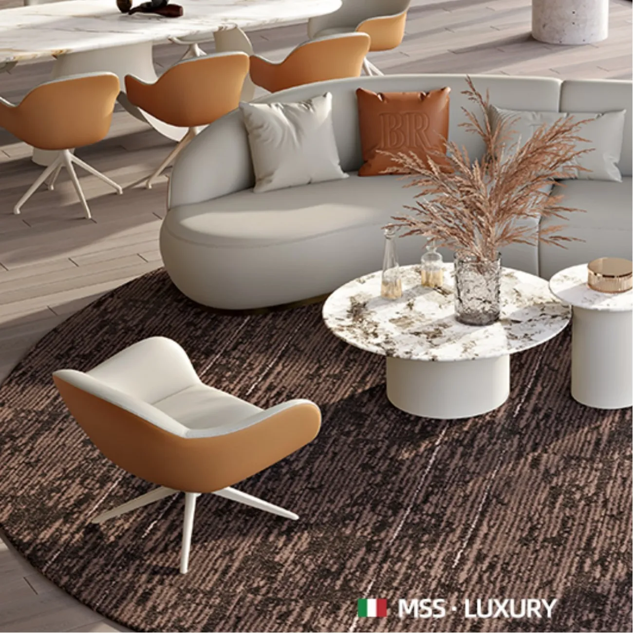 Роскошное вращающееся  дизайнерское кресло для отдыха MSS 37368-29