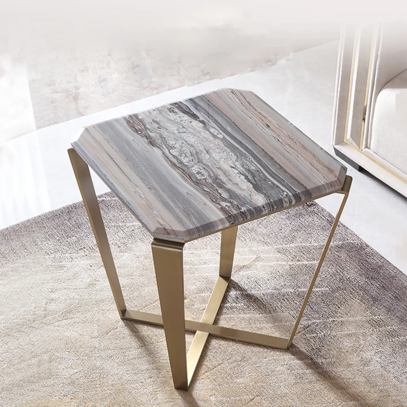 роскошный мраморный  приставной столик MSS 37370-29