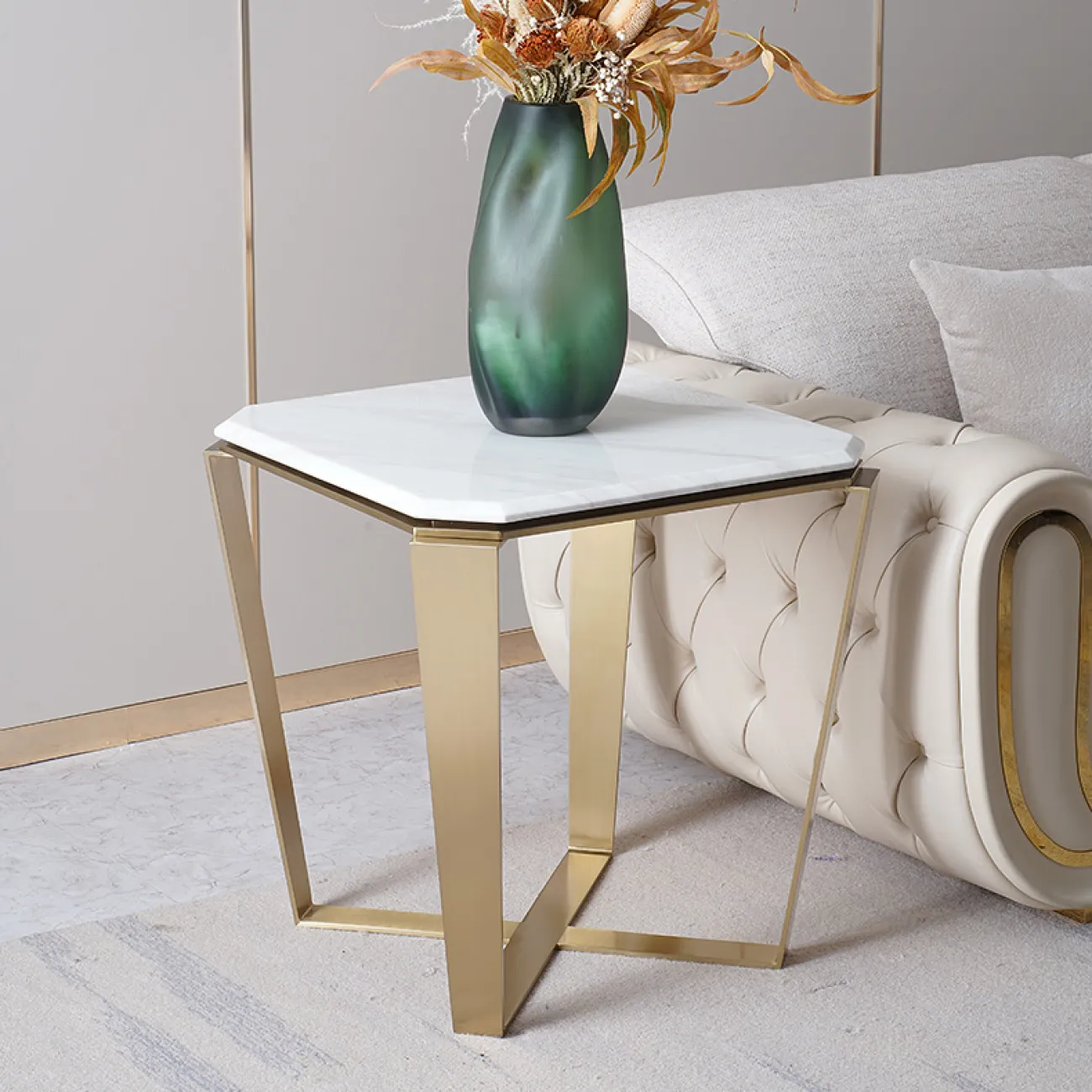 роскошный мраморный  приставной столик MSS 37370-29