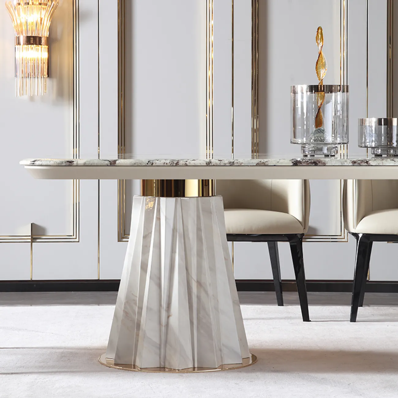 Роскошный обеденный стол из натурального мрамора MSS 37371-29