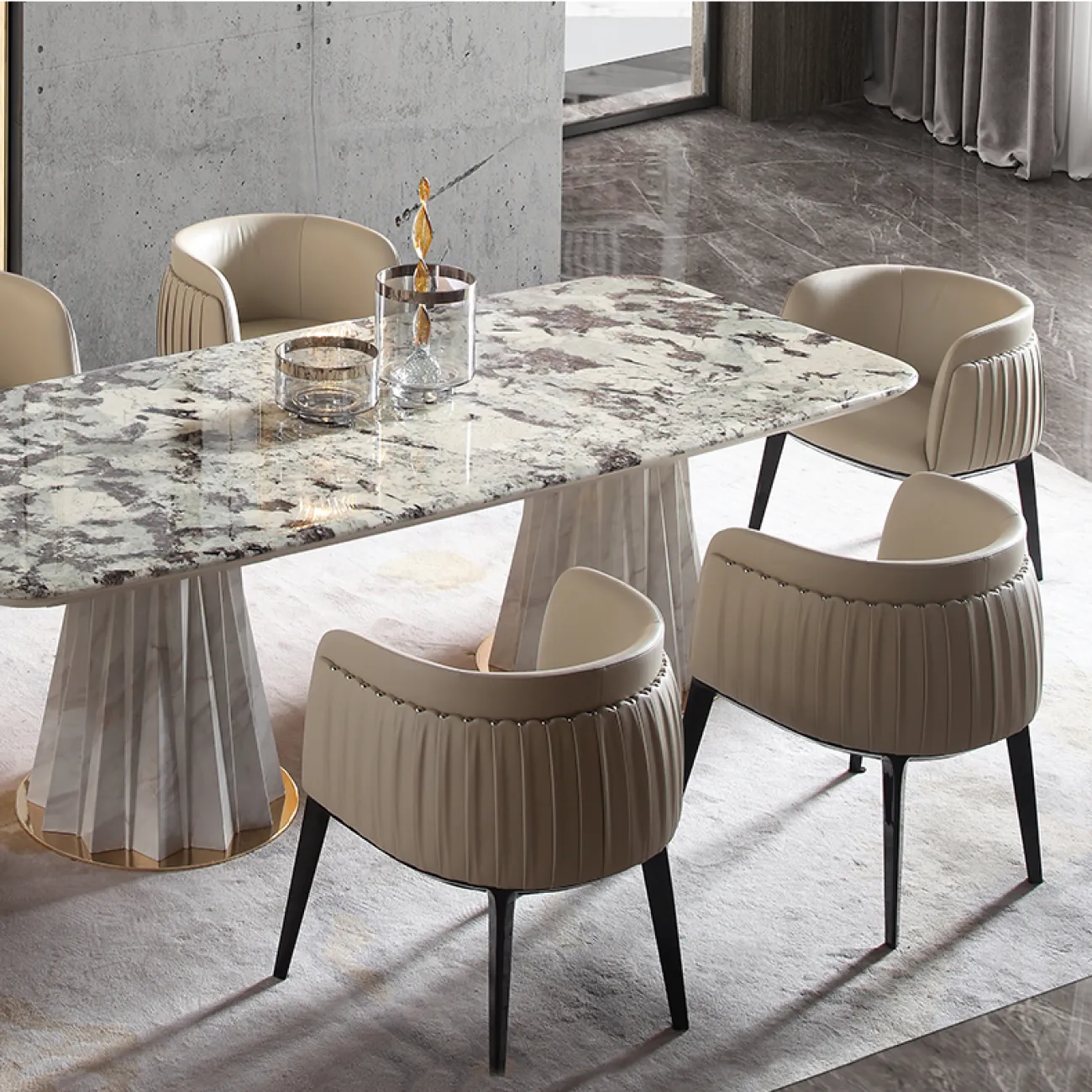 Роскошный обеденный стол из натурального мрамора MSS 37371-29