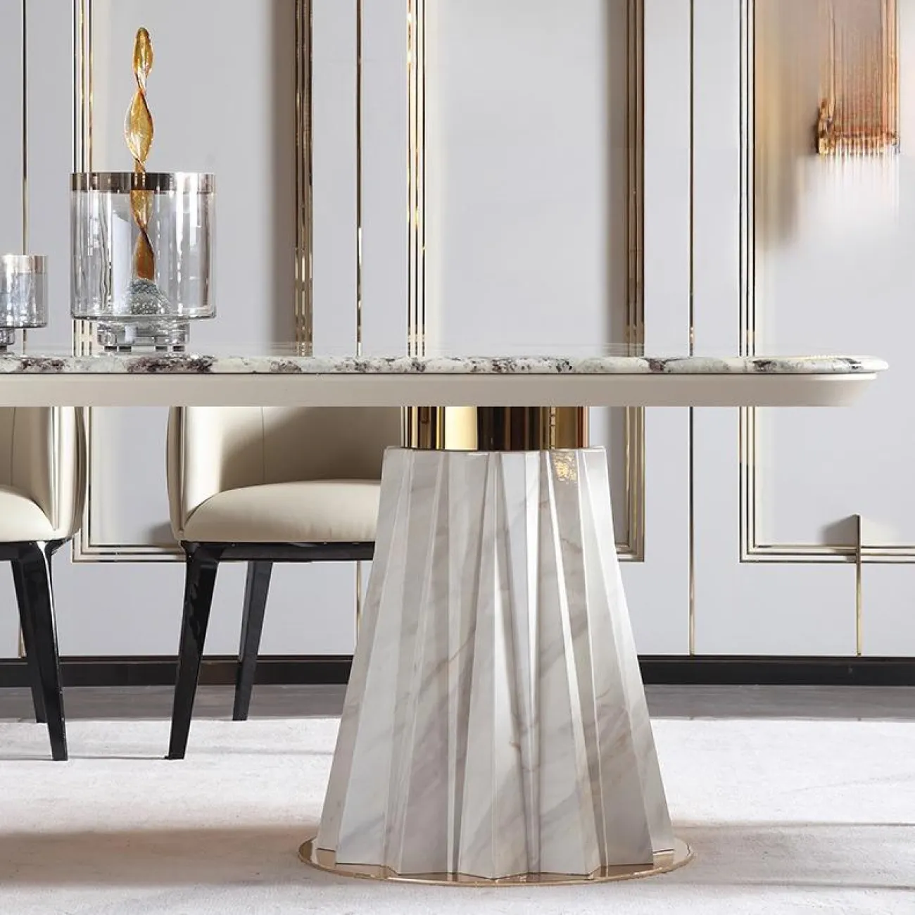 Роскошный обеденный стол из натурального мрамора MSS 37371-29