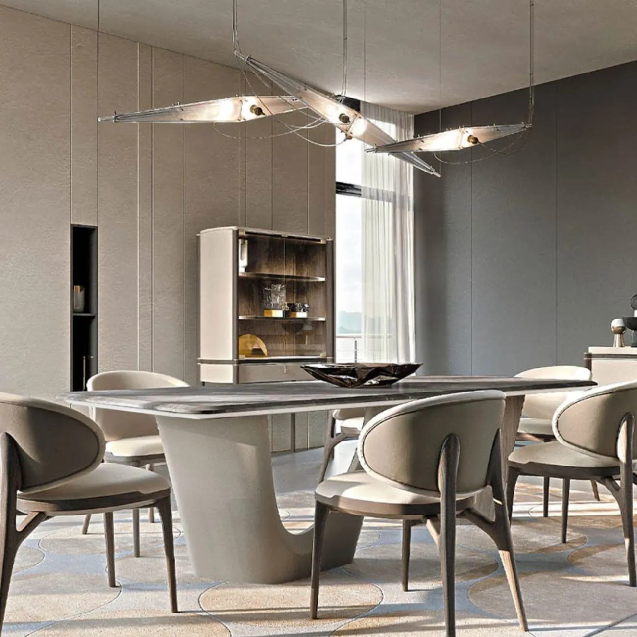 Роскошный обеденный стол из натурального мрамора высокого класса MSS 37373-29