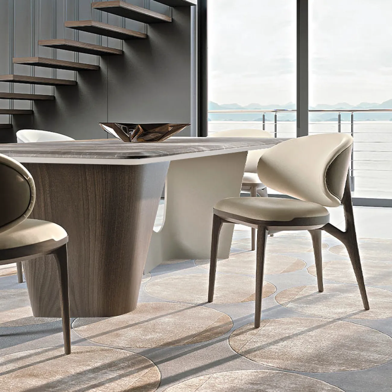 Роскошный обеденный стол из натурального мрамора высокого класса MSS 37373-29