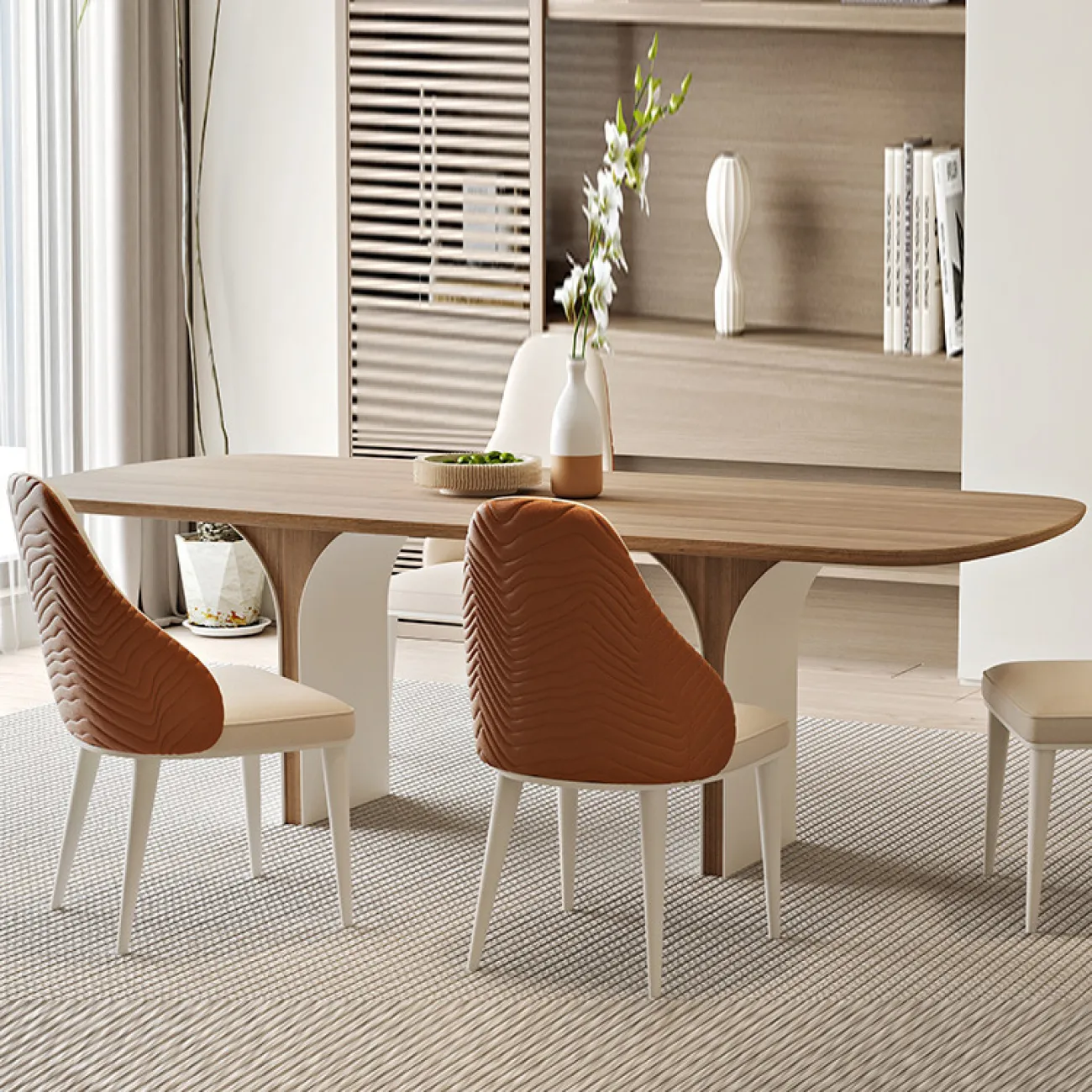  Легкий роскошный обеденный стол из натурального мрамора MSS 37374-29