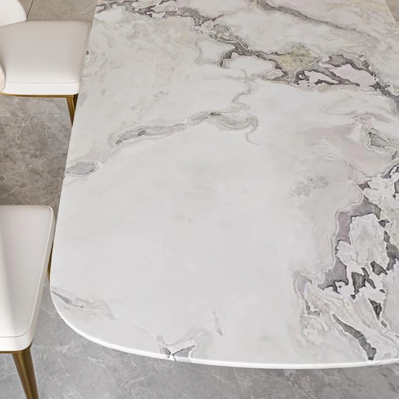  Легкий роскошный обеденный стол из натурального мрамора MSS 37374-29