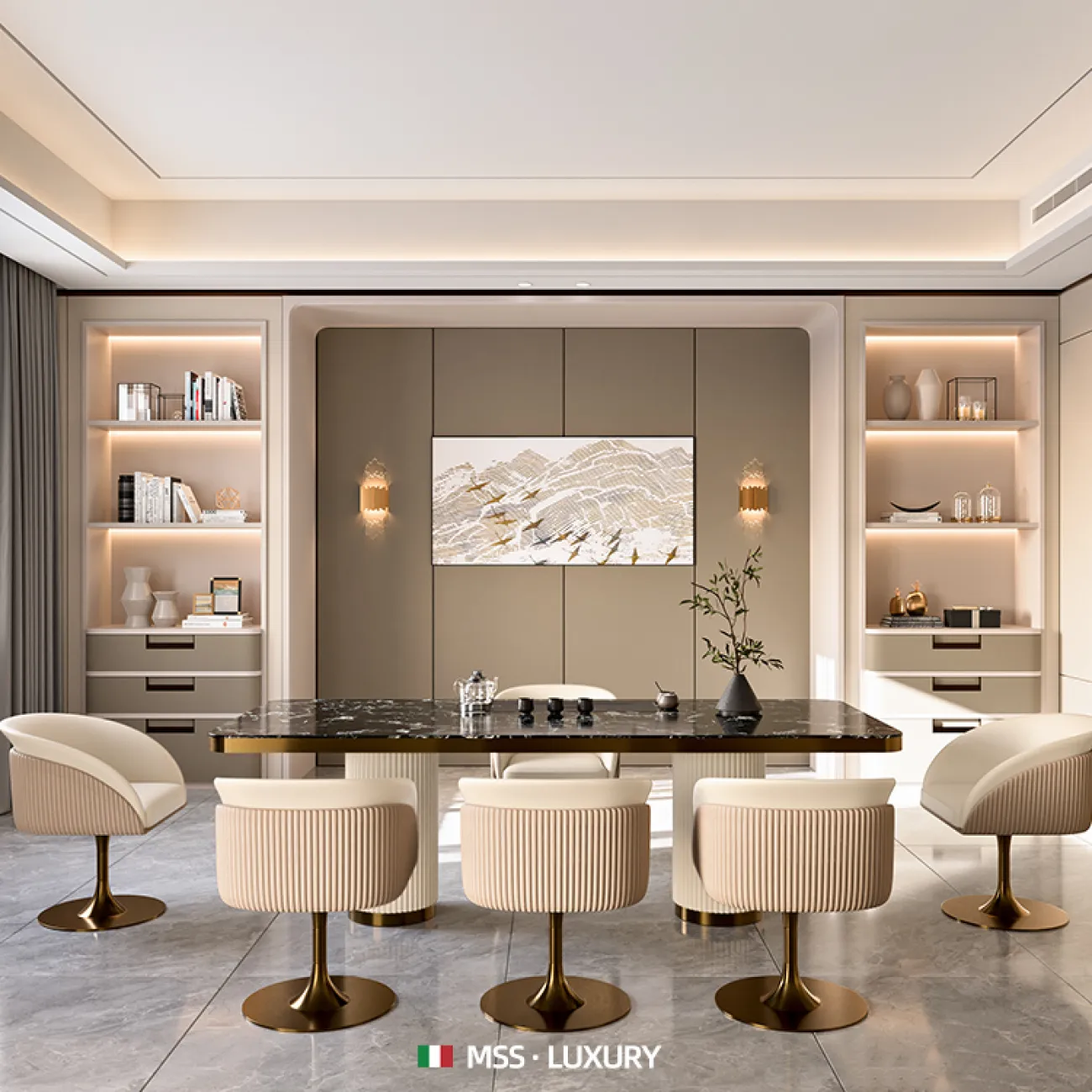 Легкий роскошный обеденный стул бытовой из нержавеющей стали MSS 37376-29