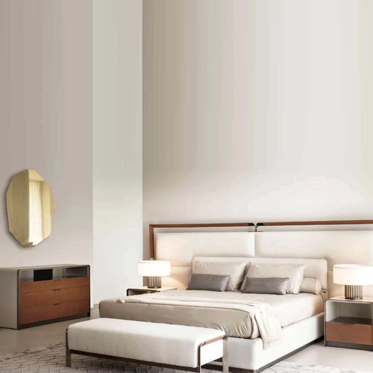 Итальянский светлый кожаный шкаф для роскошной спальни MSS 37377-29 Итальянский светлый кожаный шкаф для роскошной спальни MSS 37377-29