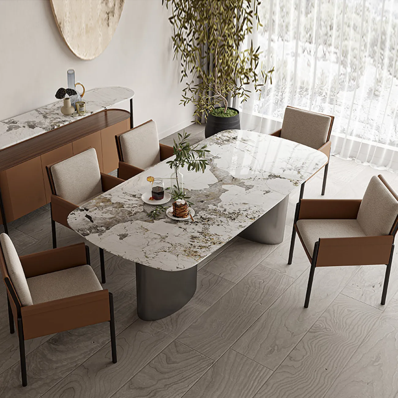 Роскошный мраморный обеденный стол MSS 37379-29 Роскошный мраморный обеденный стол MSS 37379-29