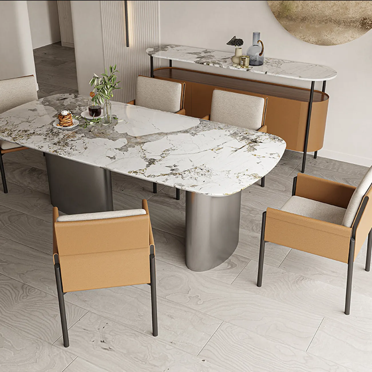 Роскошный мраморный обеденный стол MSS 37379-29 Роскошный мраморный обеденный стол MSS 37379-29