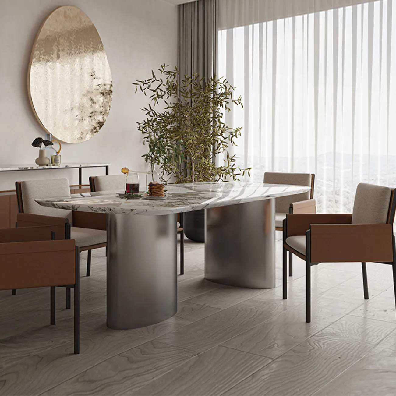 Роскошный мраморный обеденный стол MSS 37379-29 Роскошный мраморный обеденный стол MSS 37379-29