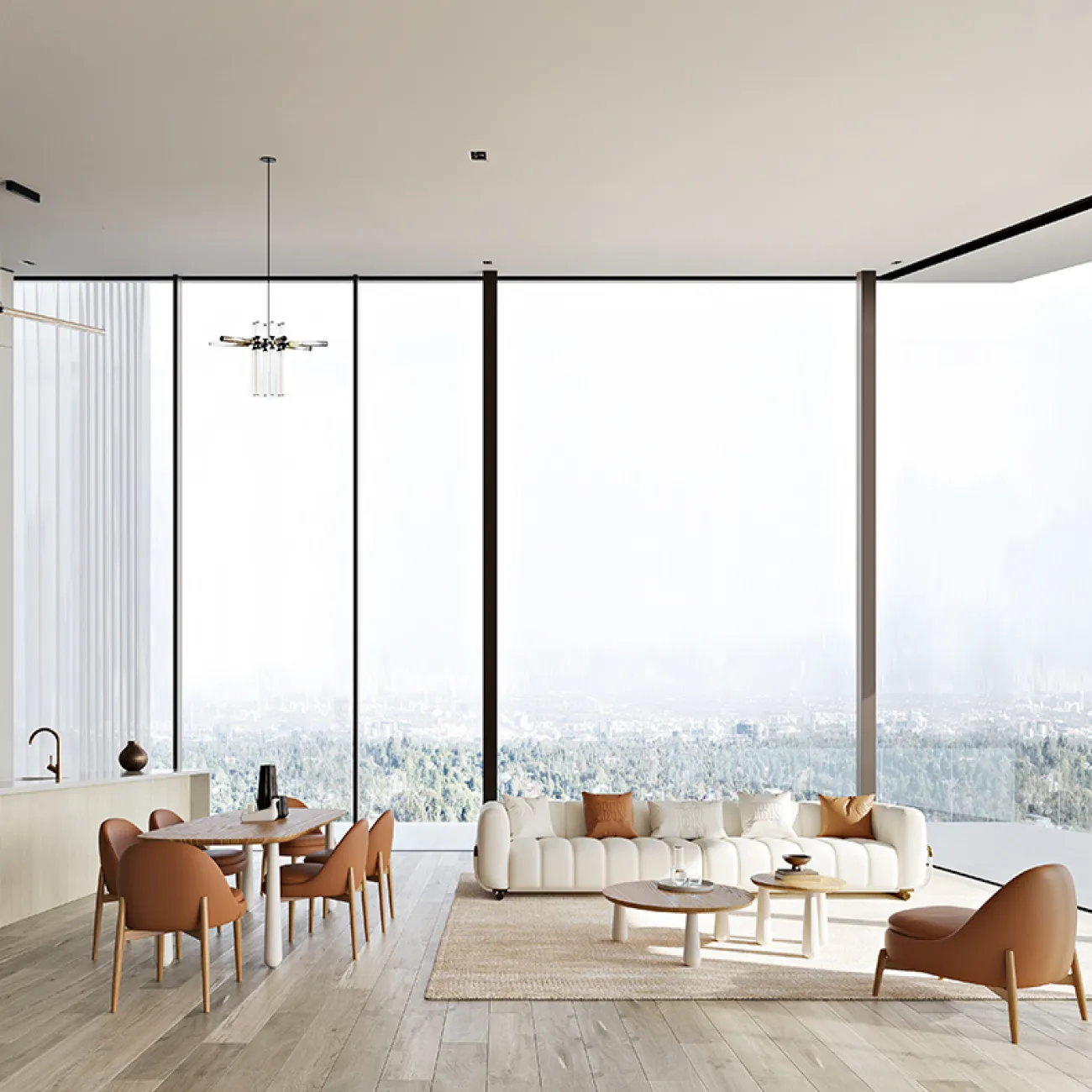 Роскошный кожаный диван в кремовом стиле MSS 37381-29