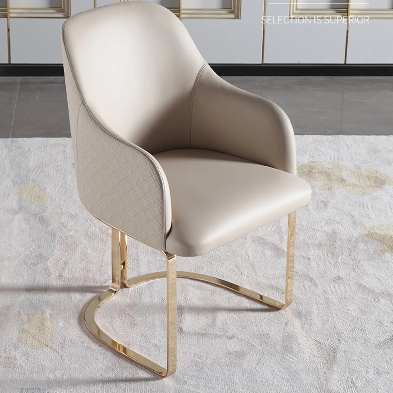 Роскошное кожаное обеденное кресло в постмодернистском стиле MSS 37383-29 