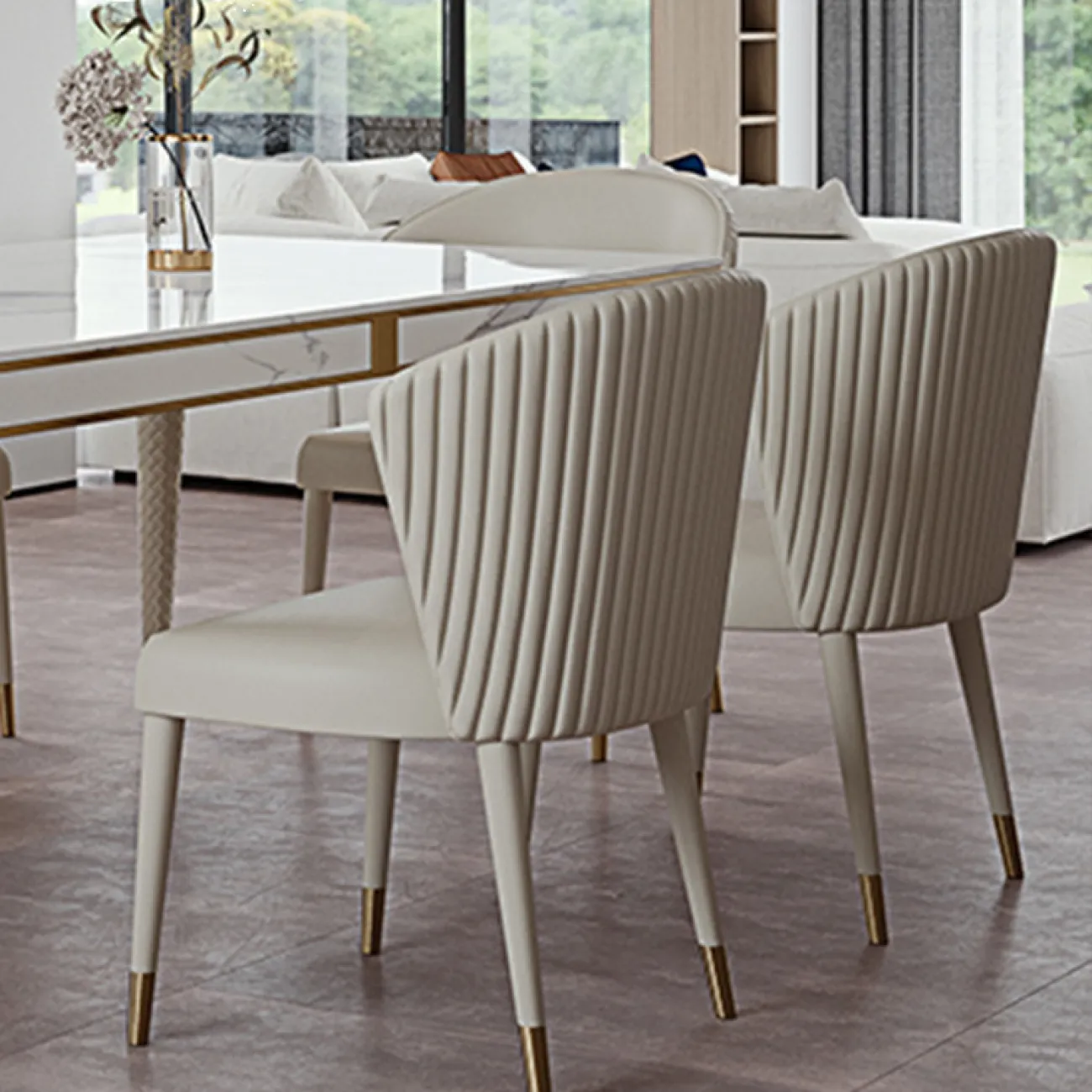 Роскошный обеденный стул  из нержавеющей стали MSS 37384-29