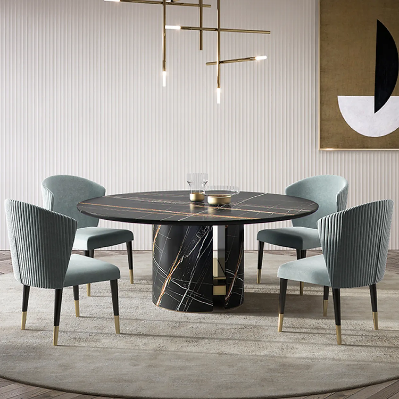 Роскошный обеденный стул  из нержавеющей стали MSS 37384-29