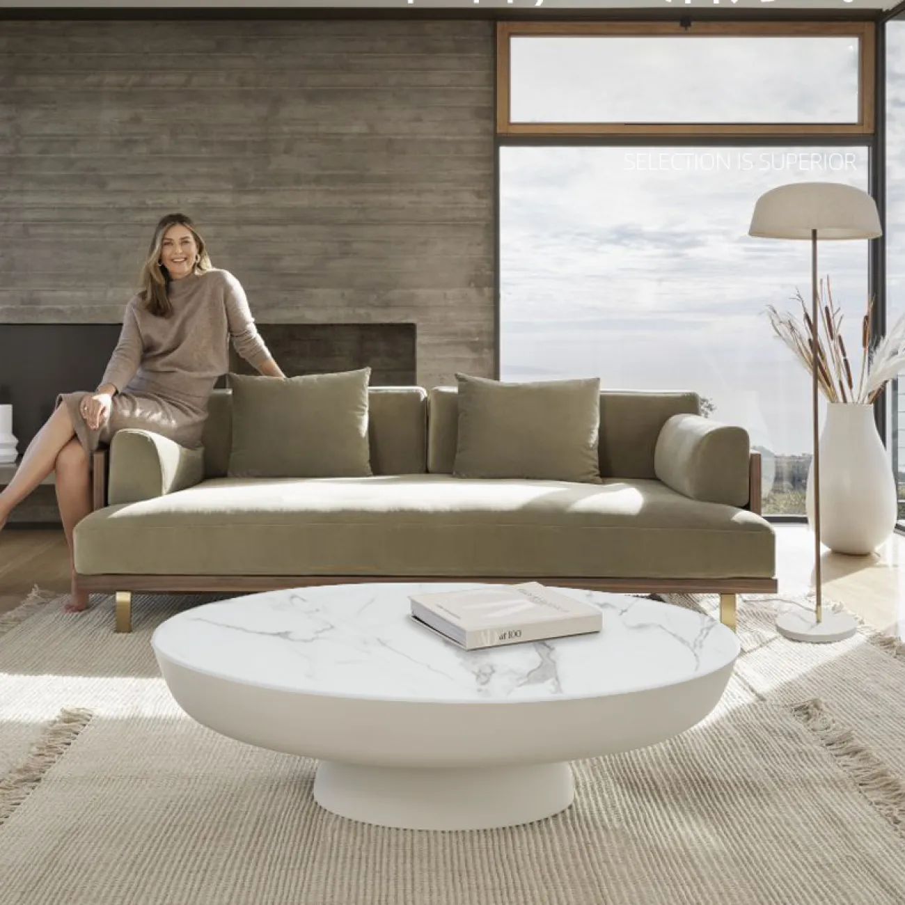 Журнальный столик стиль  ваби-саби из натурального камня MSS 37385-29 