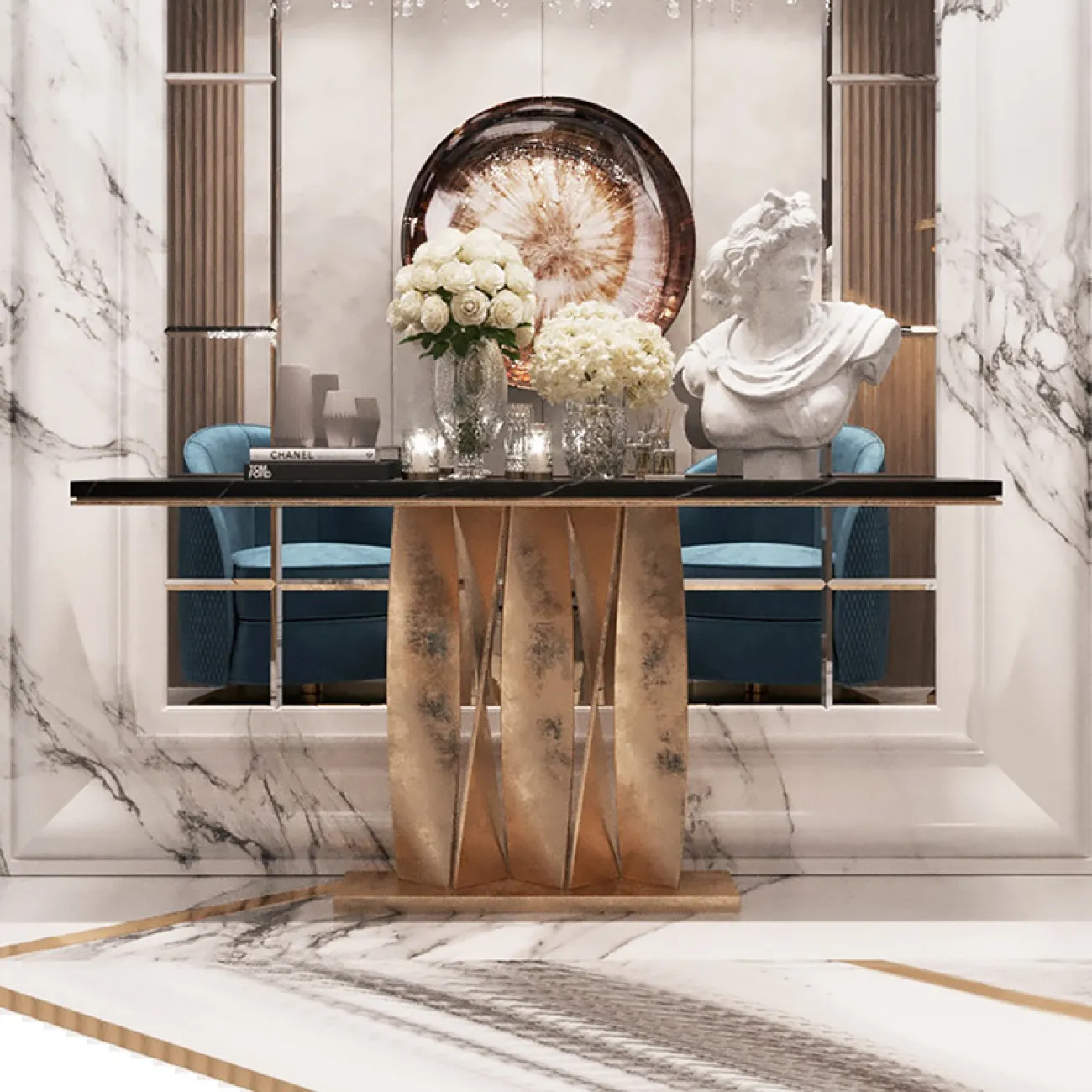 Роскошный консольный столик в итальянском стиле MSS 37388-29