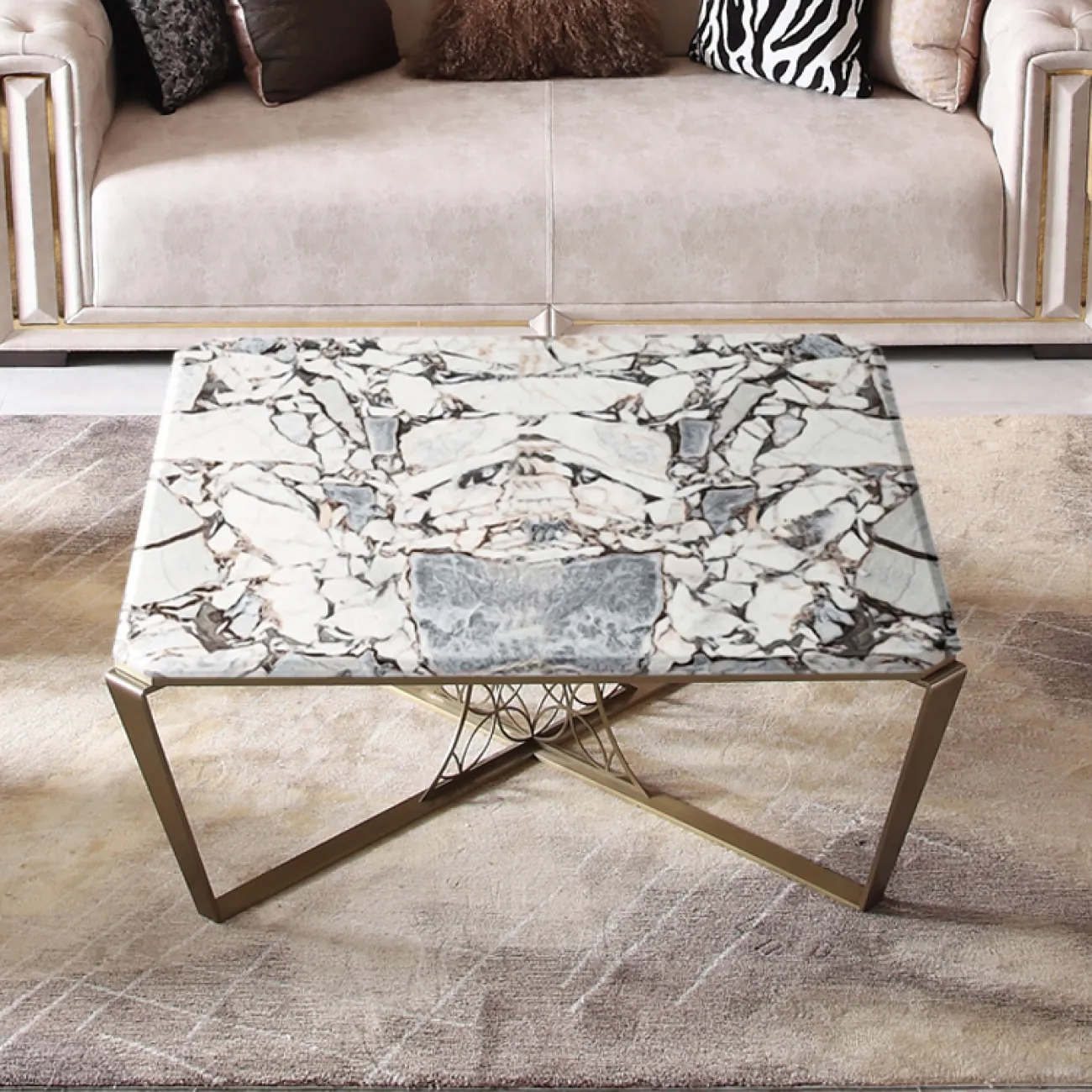 Роскошный журнальный столик из мрамора MSS  37390-29