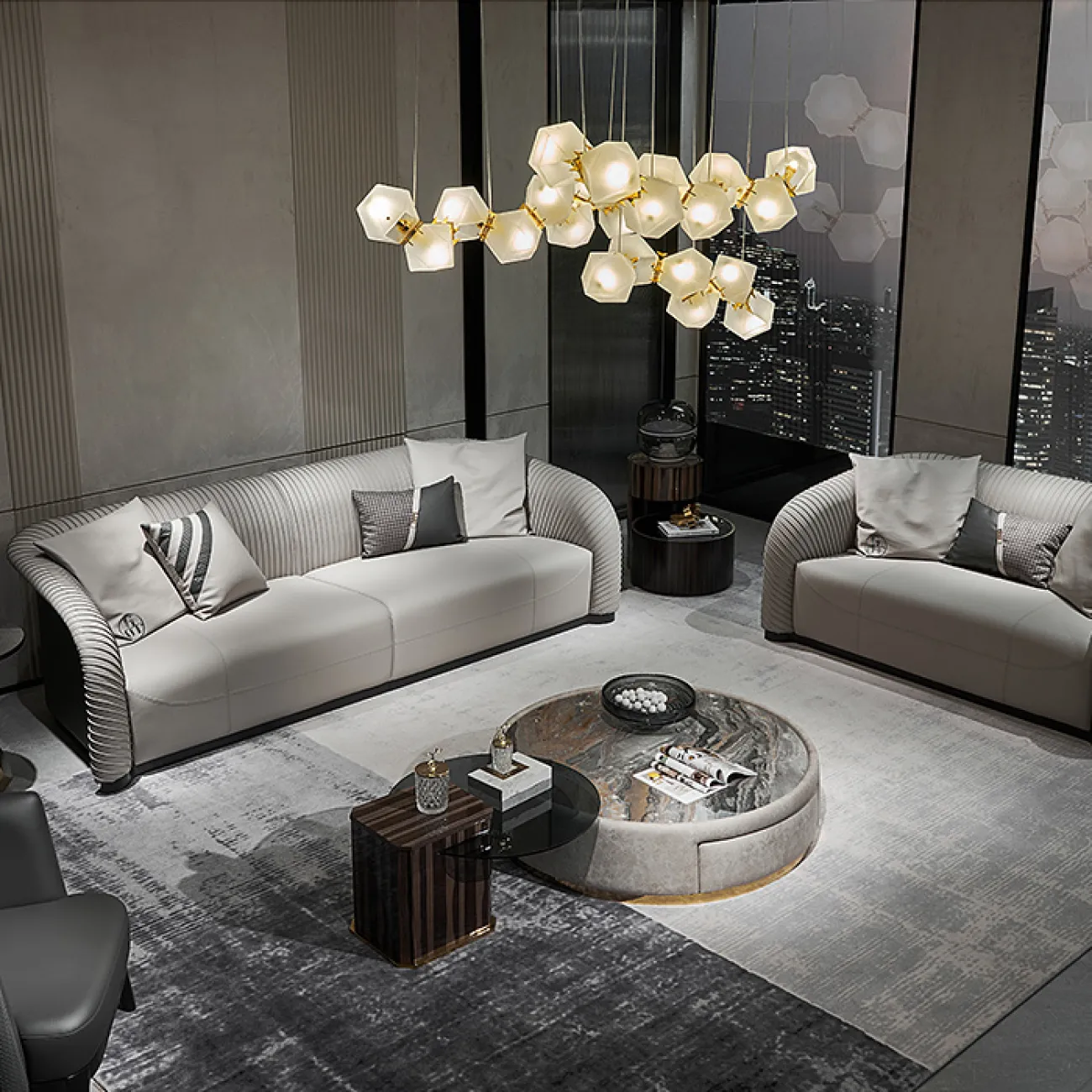 Очаровательный модный кожаный диван MSS 37391-29