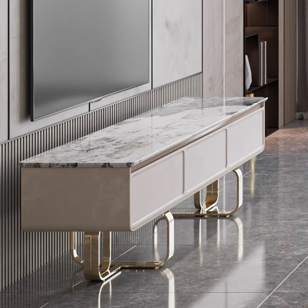 Роскошный мраморный ТВ-шкаф высокого класса MSS 37393-29