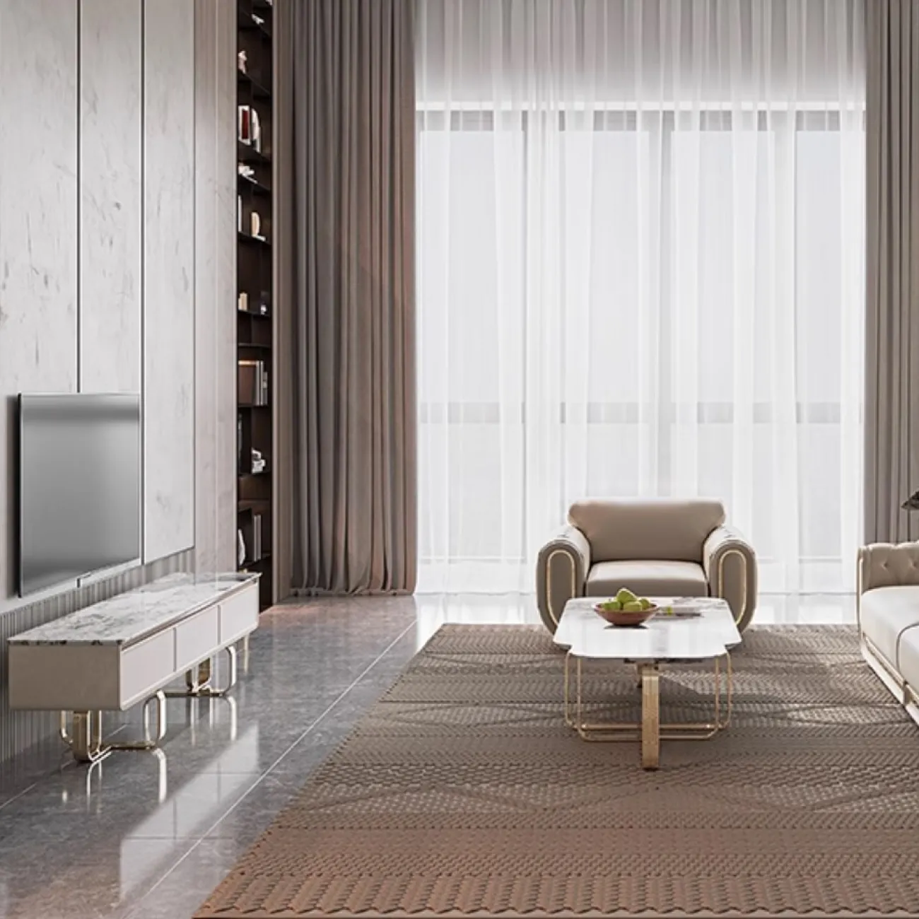 Роскошный мраморный ТВ-шкаф высокого класса MSS 37393-29