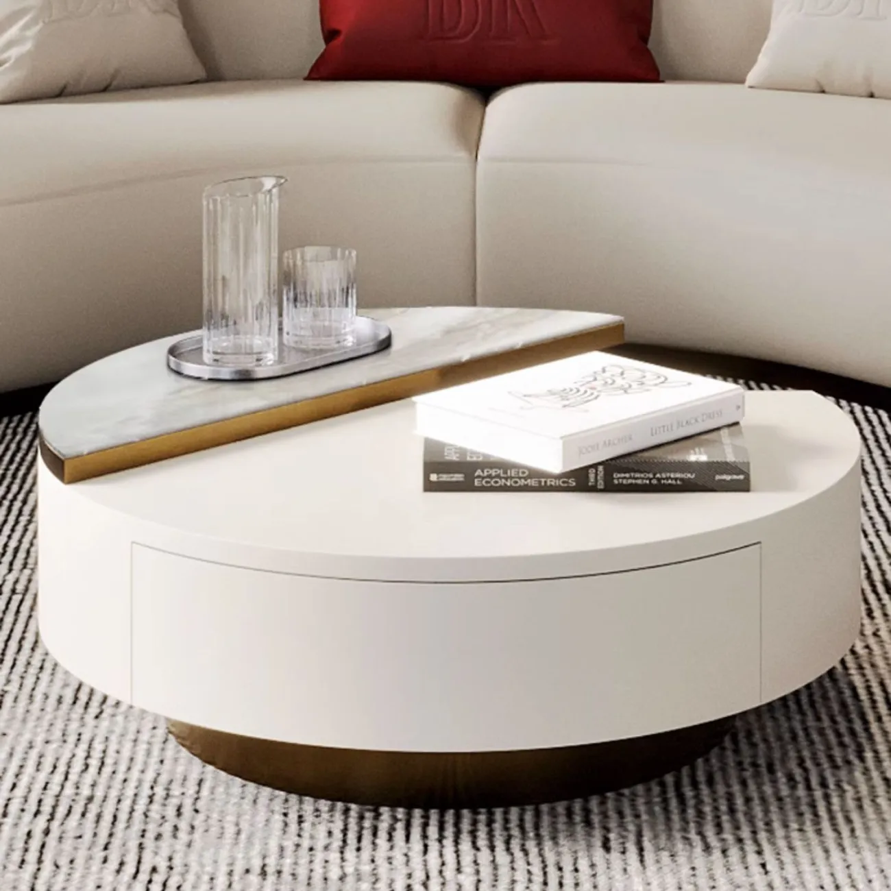 Светлый журнальный столик класса люкс в итальянском стиле MSS 37397-29