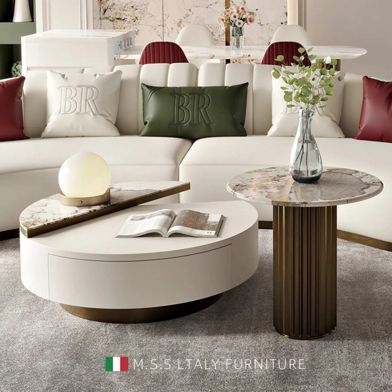 Светлый журнальный столик класса люкс в итальянском стиле MSS 37397-29