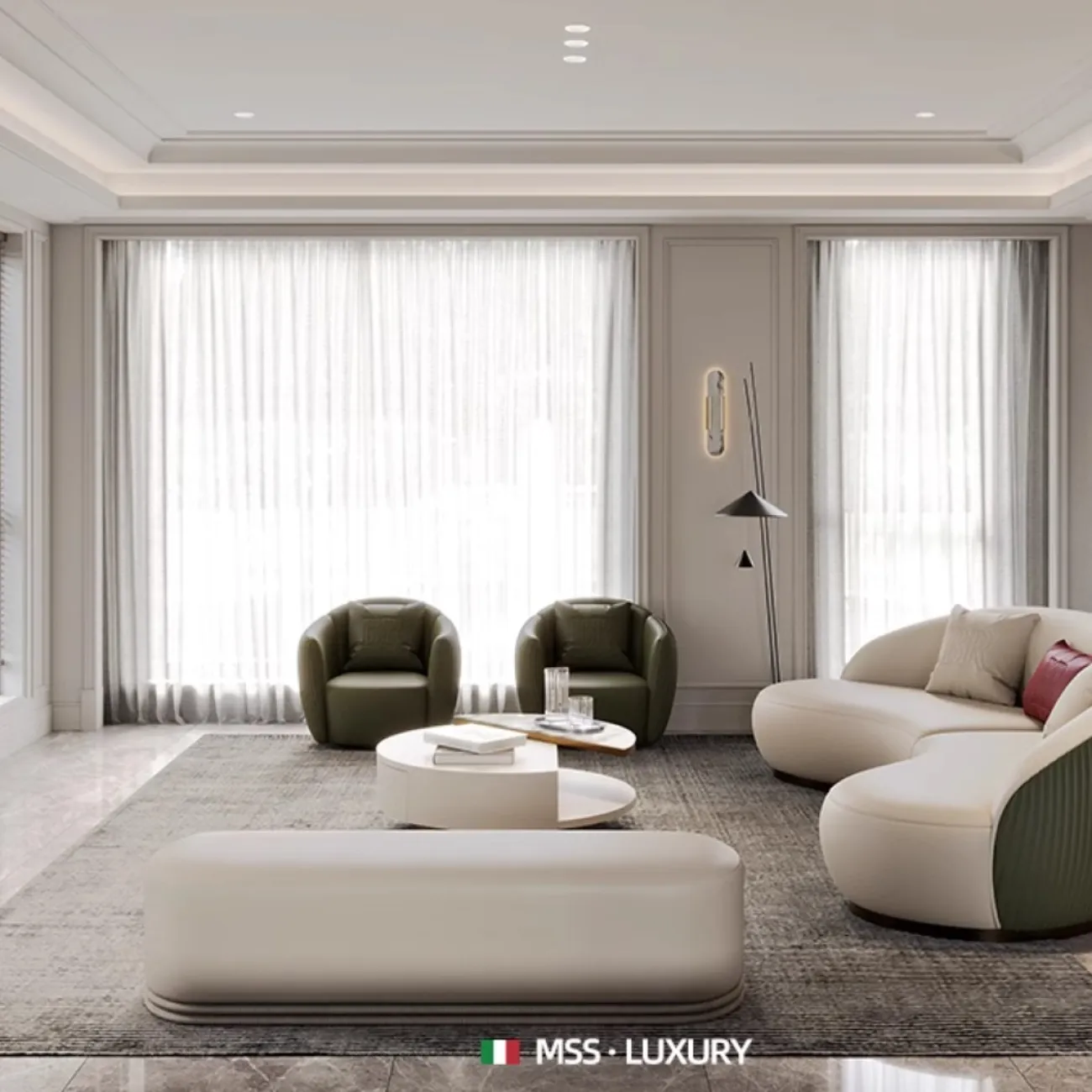 Светлый журнальный столик класса люкс в итальянском стиле MSS 37397-29