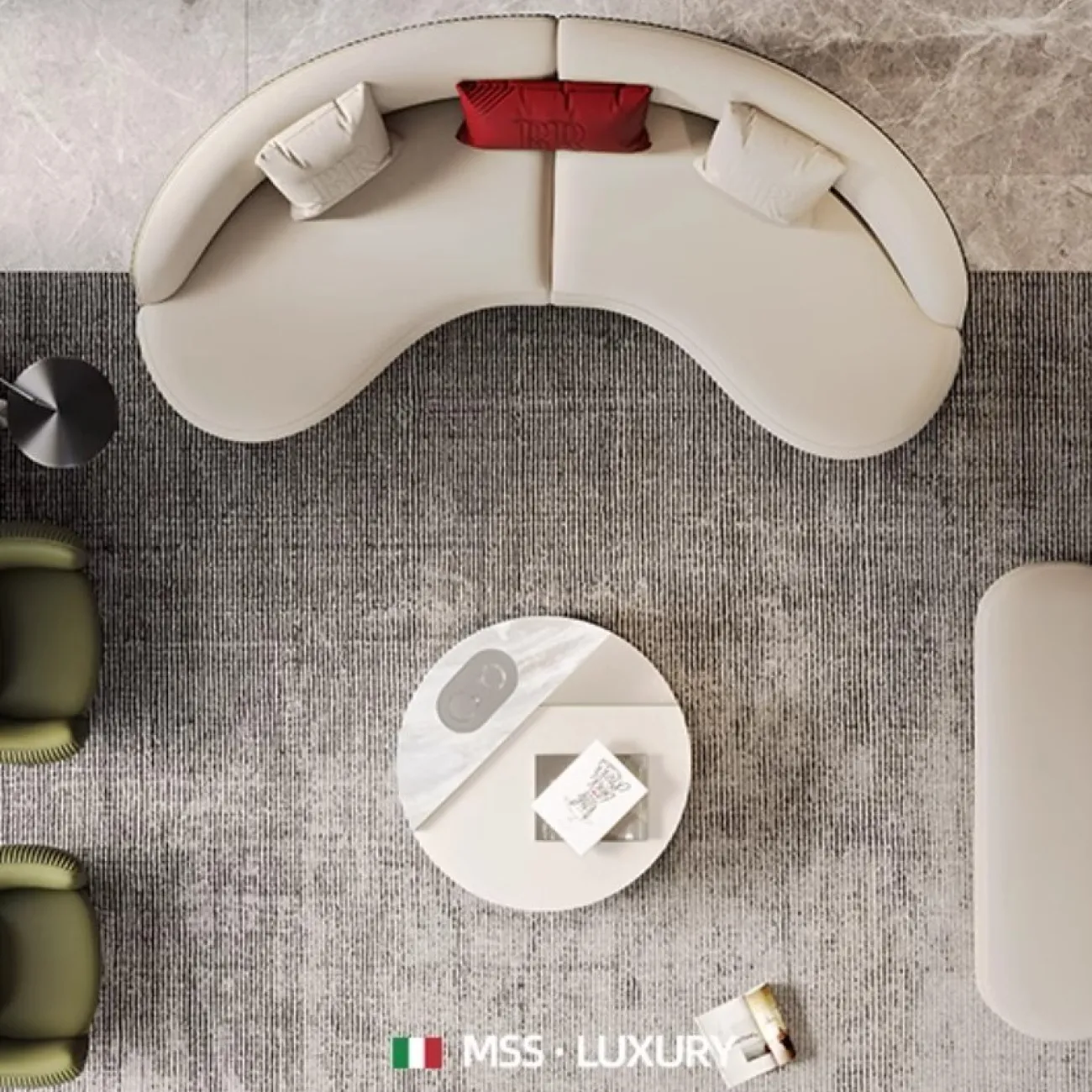 Светлый журнальный столик класса люкс в итальянском стиле MSS 37397-29