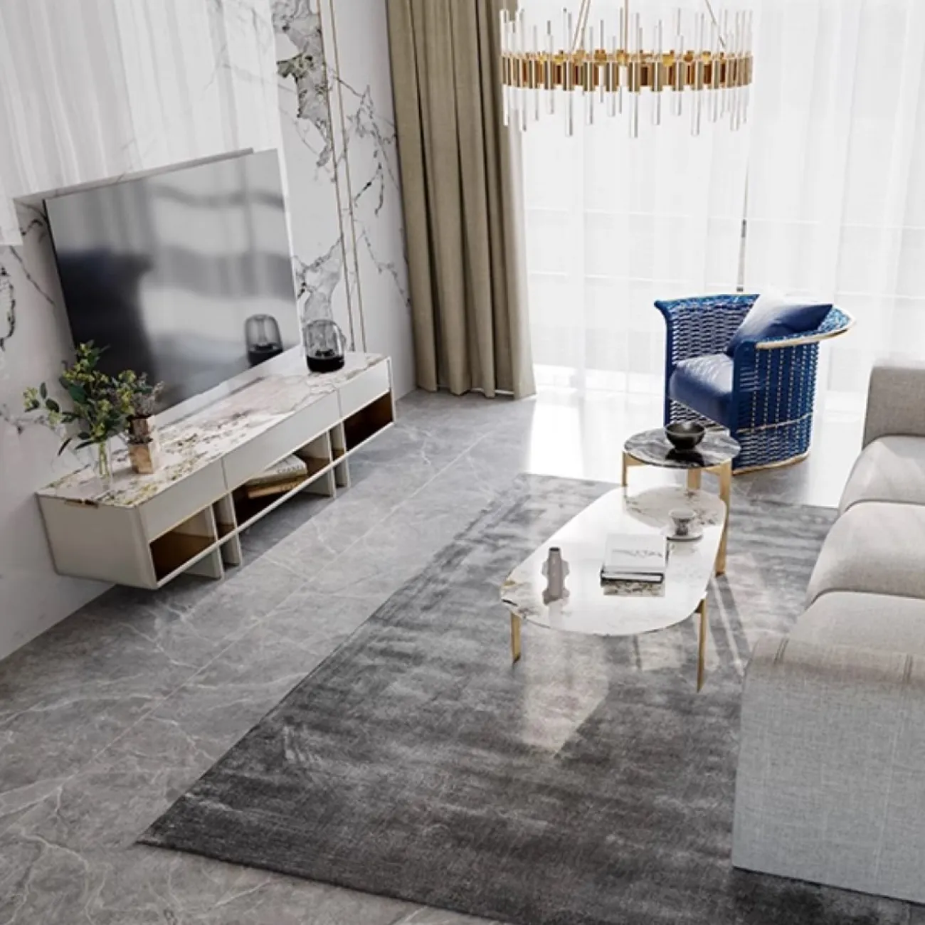 Роскошный мраморный шкаф под телевизор MSS 37398-29