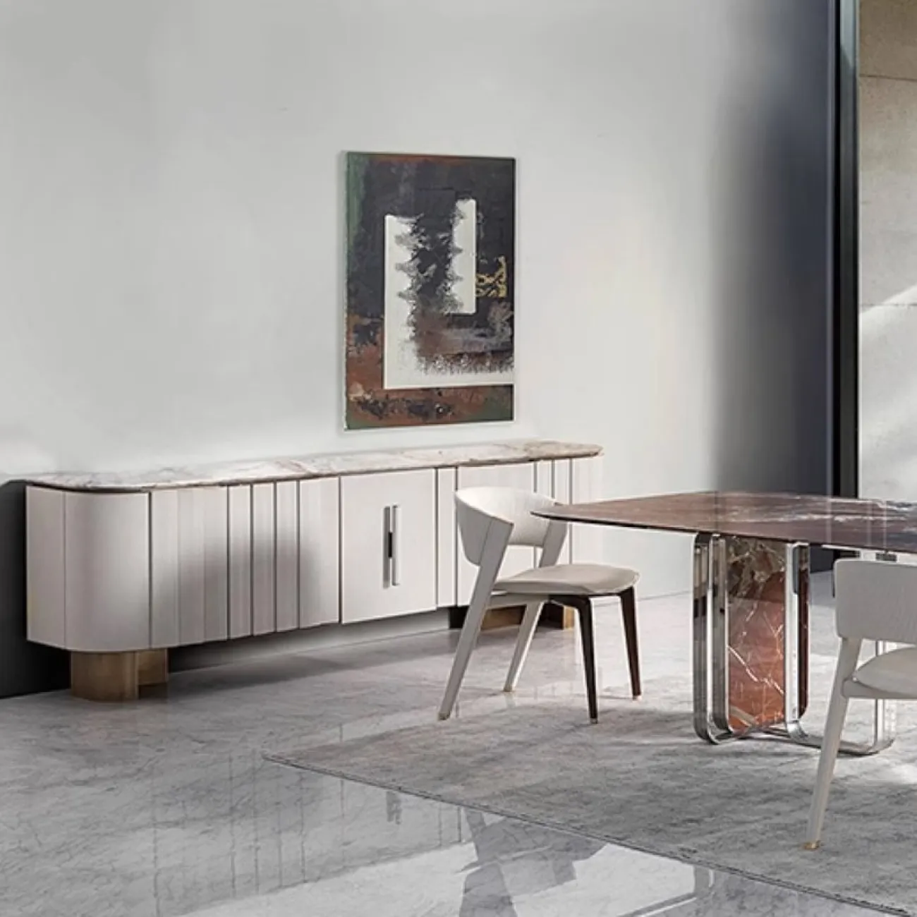 Роскошный ТВ-шкаф из натурального мрамора MSS 37399-29 Роскошный ТВ-шкаф из натурального мрамора MSS 37399-29