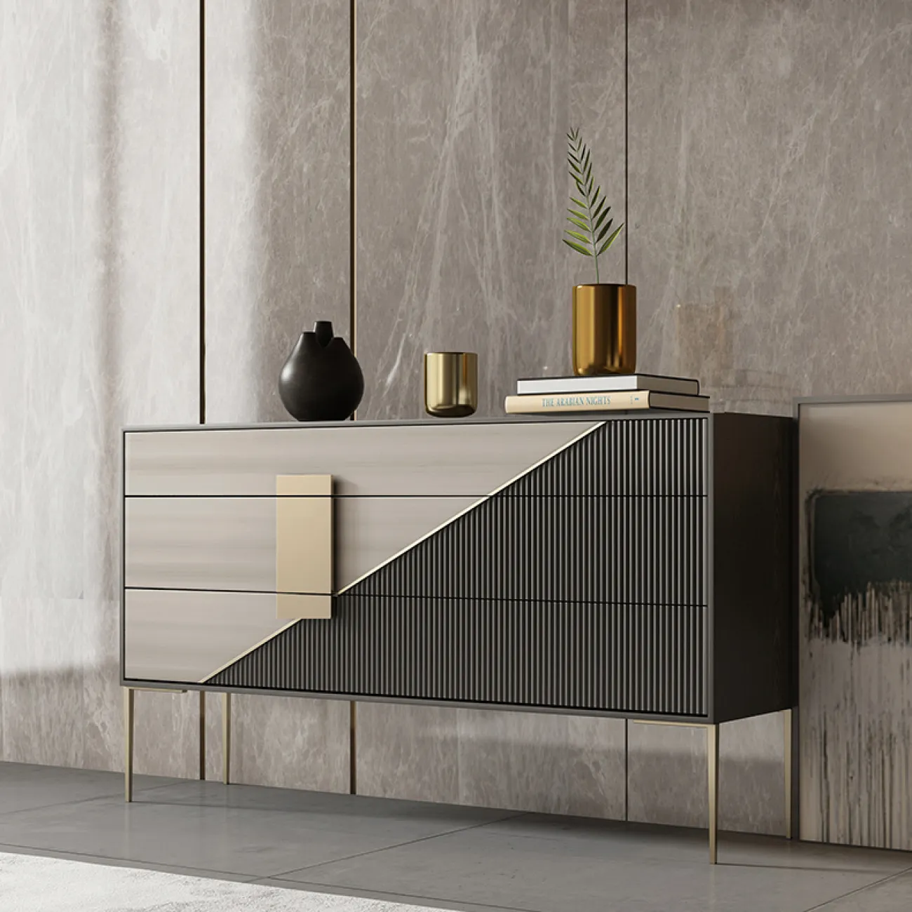 Роскошный комод для входной группы из массива дерева SAN LADING 37402-29