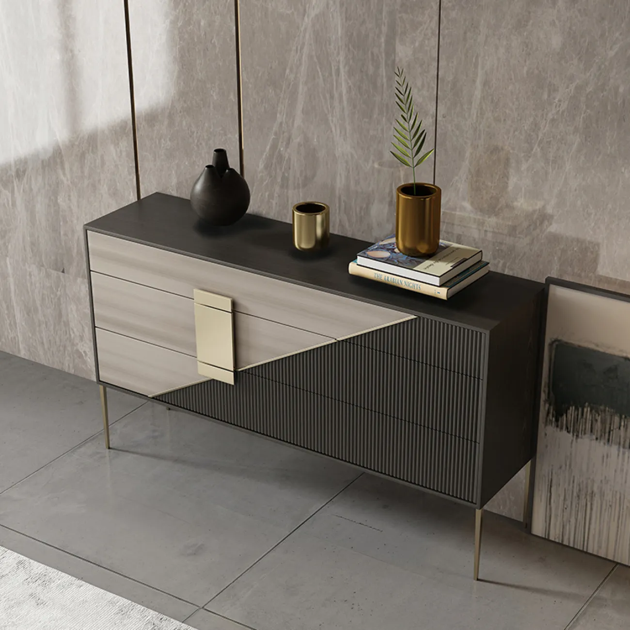 Роскошный комод для входной группы из массива дерева SAN LADING 37402-29