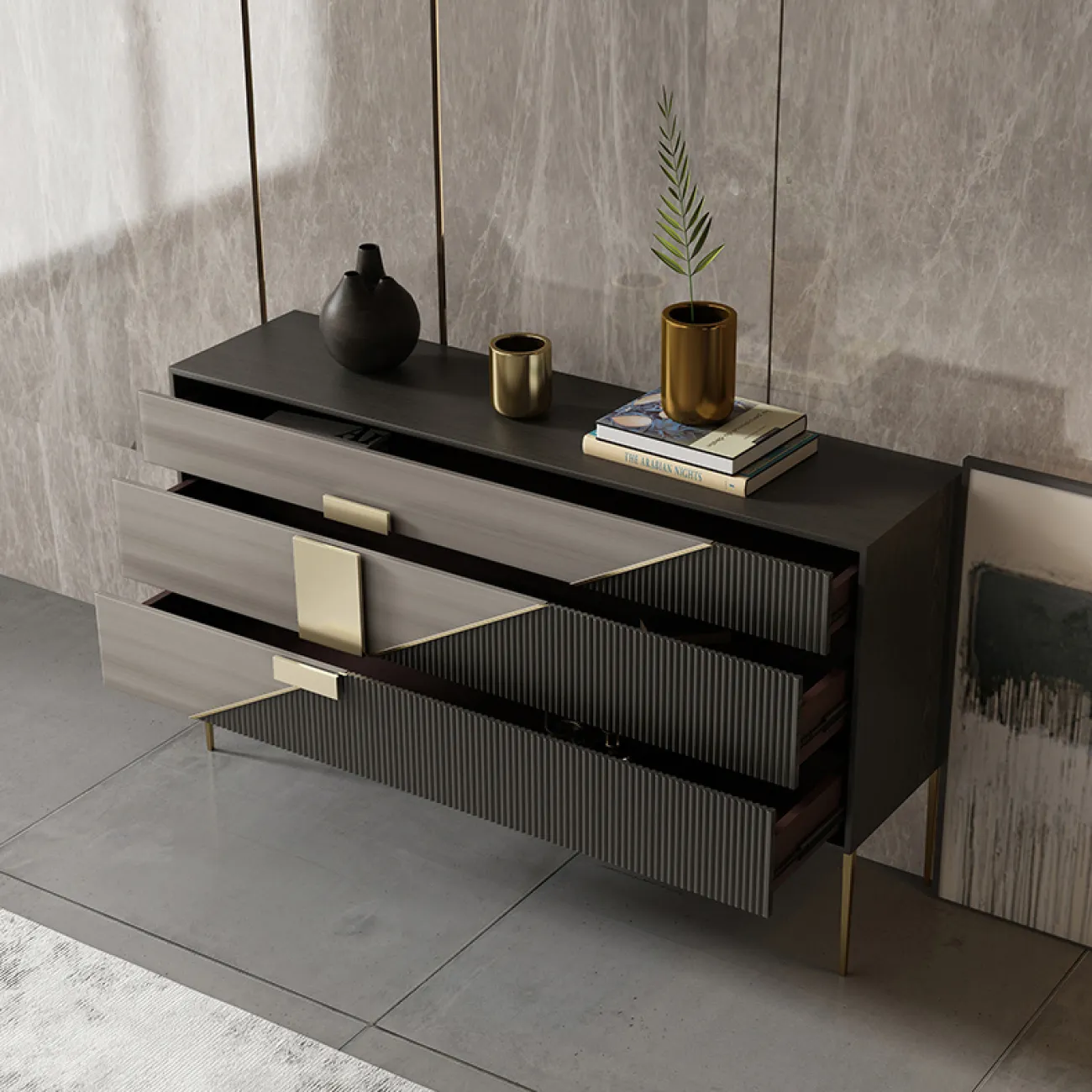 Роскошный комод для входной группы из массива дерева SAN LADING 37402-29