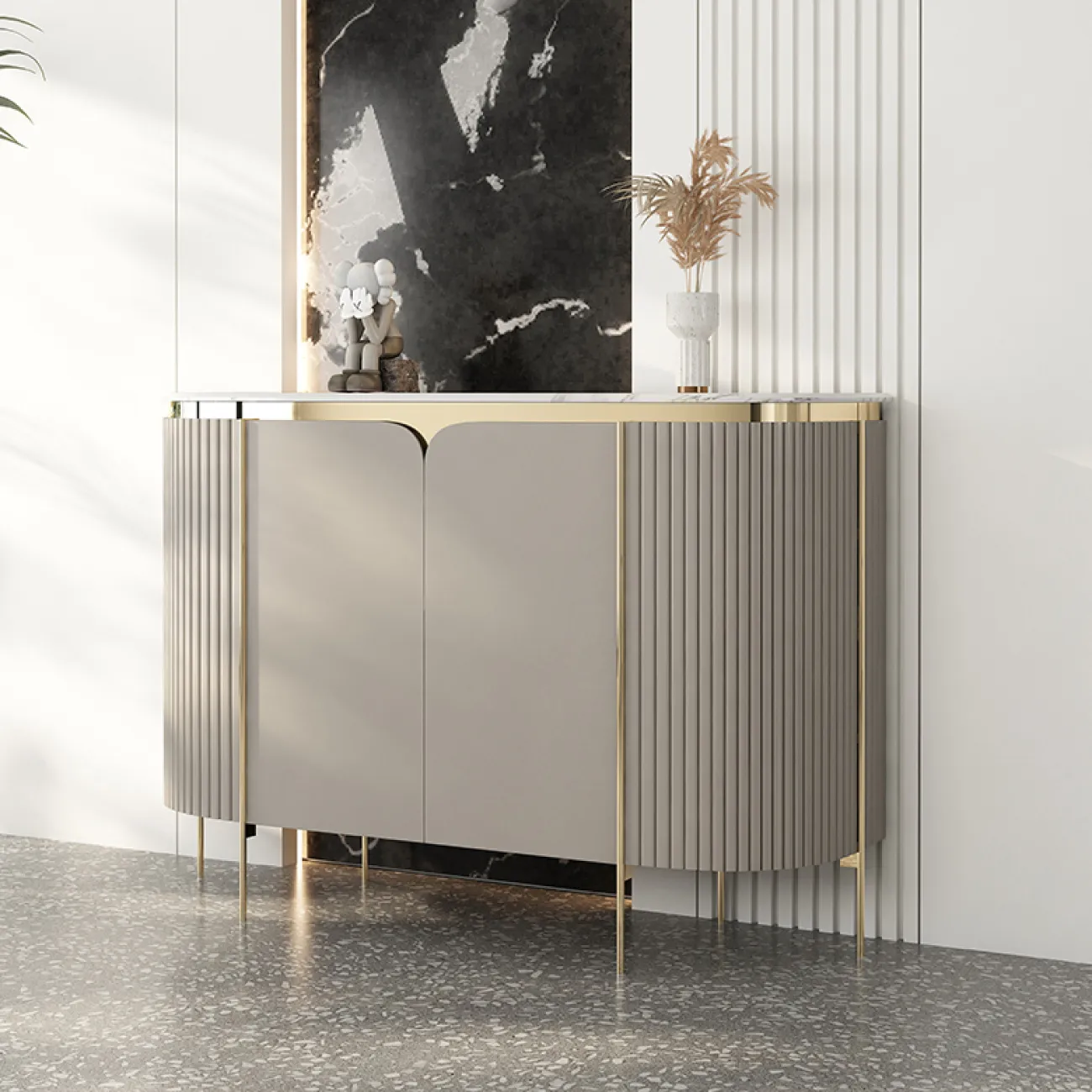 Светлый роскошный буфет из массива дерева  SAN LADING 37404-29