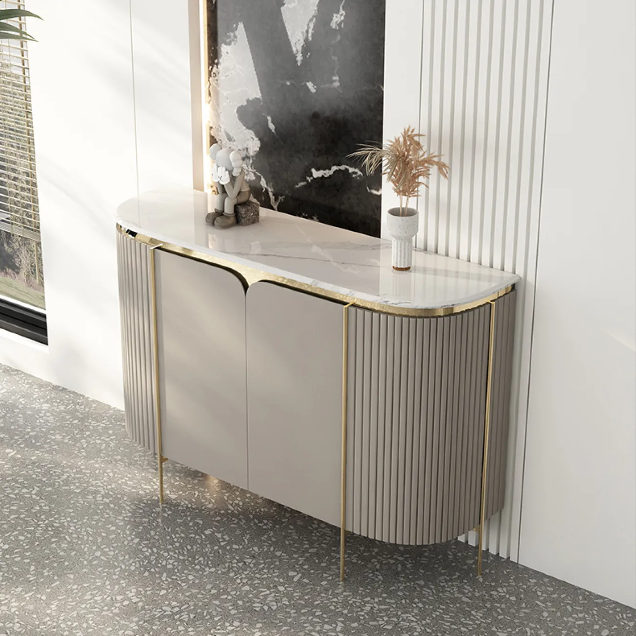 Светлый роскошный буфет из массива дерева  SAN LADING 37404-29