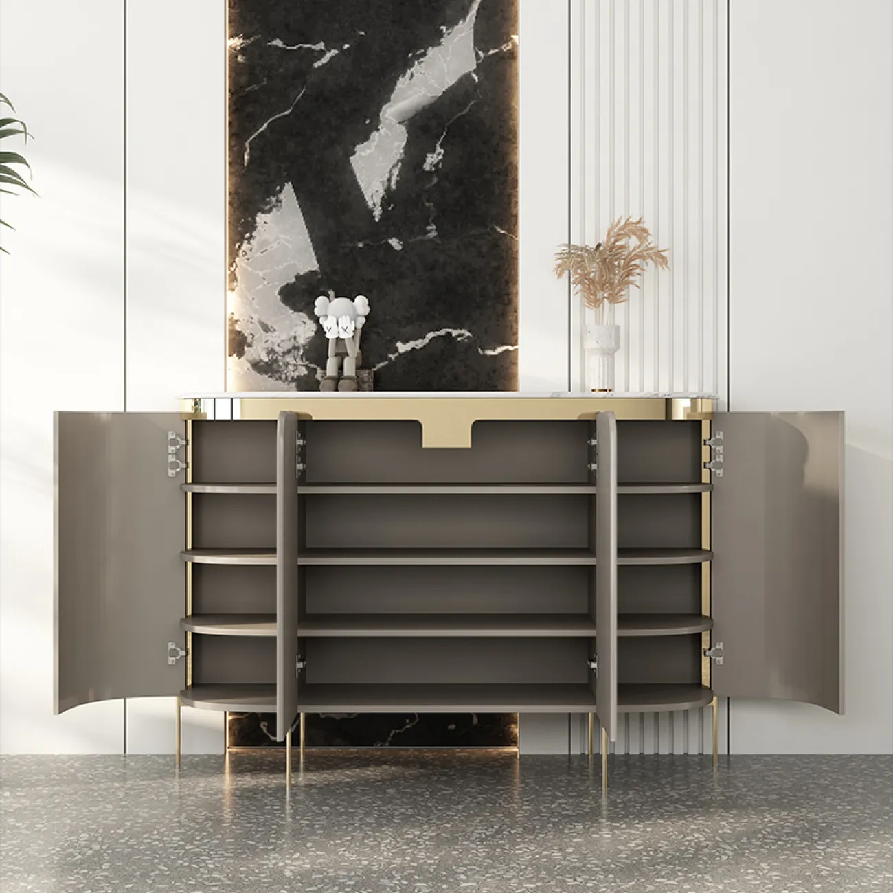 Светлый роскошный буфет из массива дерева  SAN LADING 37404-29