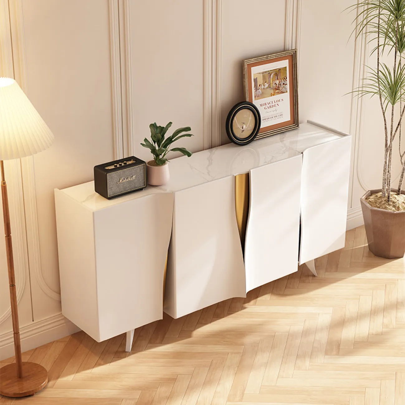 Французский кремовый буфет из массива дерева SAN LADING 37408-29