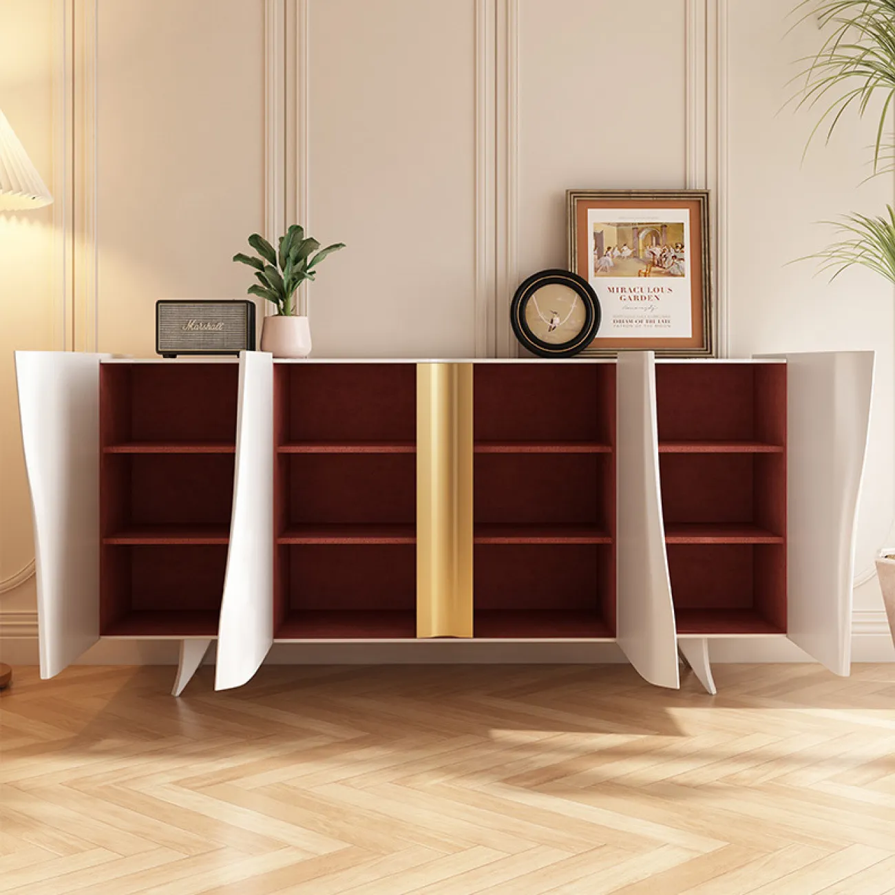 Французский кремовый буфет из массива дерева SAN LADING 37408-29