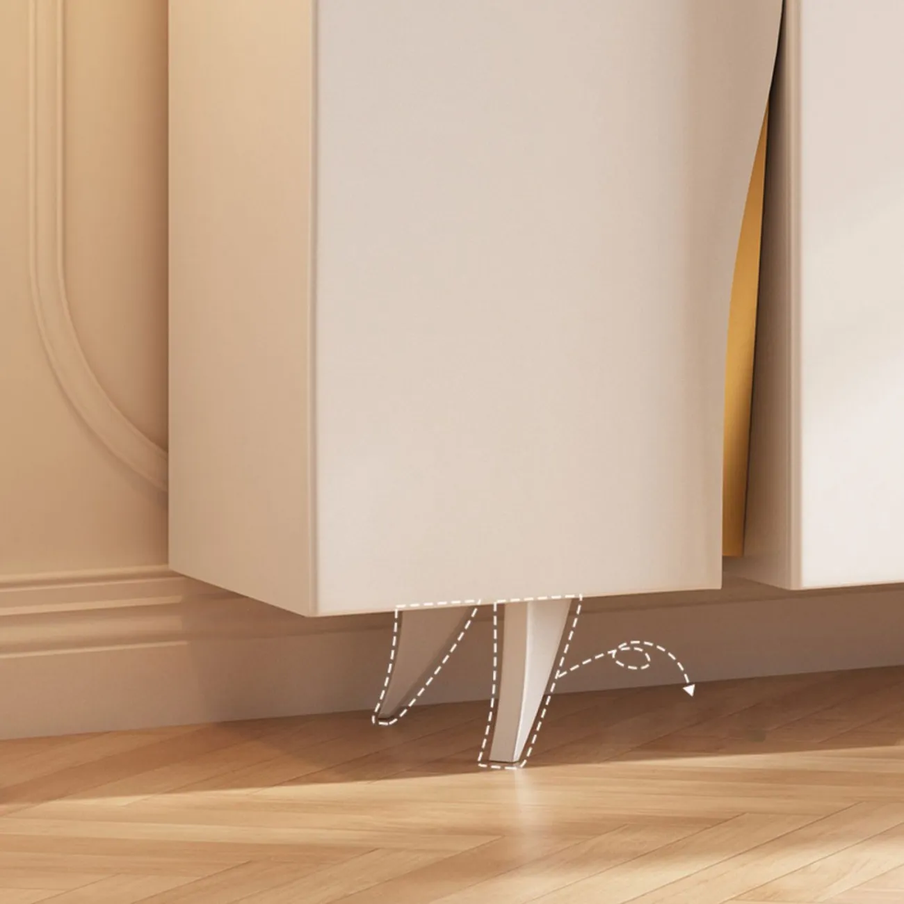 Французский кремовый буфет из массива дерева SAN LADING 37408-29