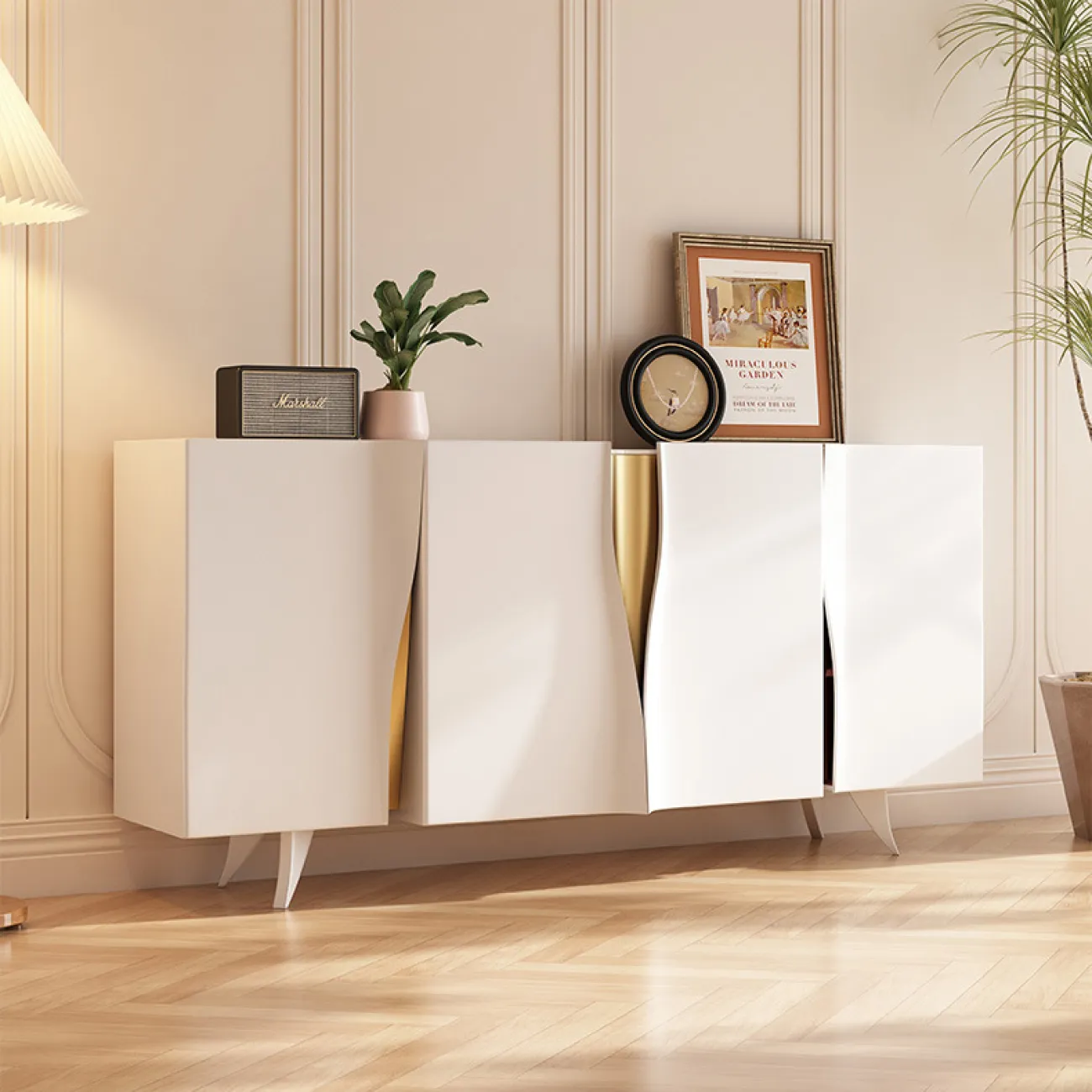 Французский кремовый буфет из массива дерева SAN LADING 37408-29