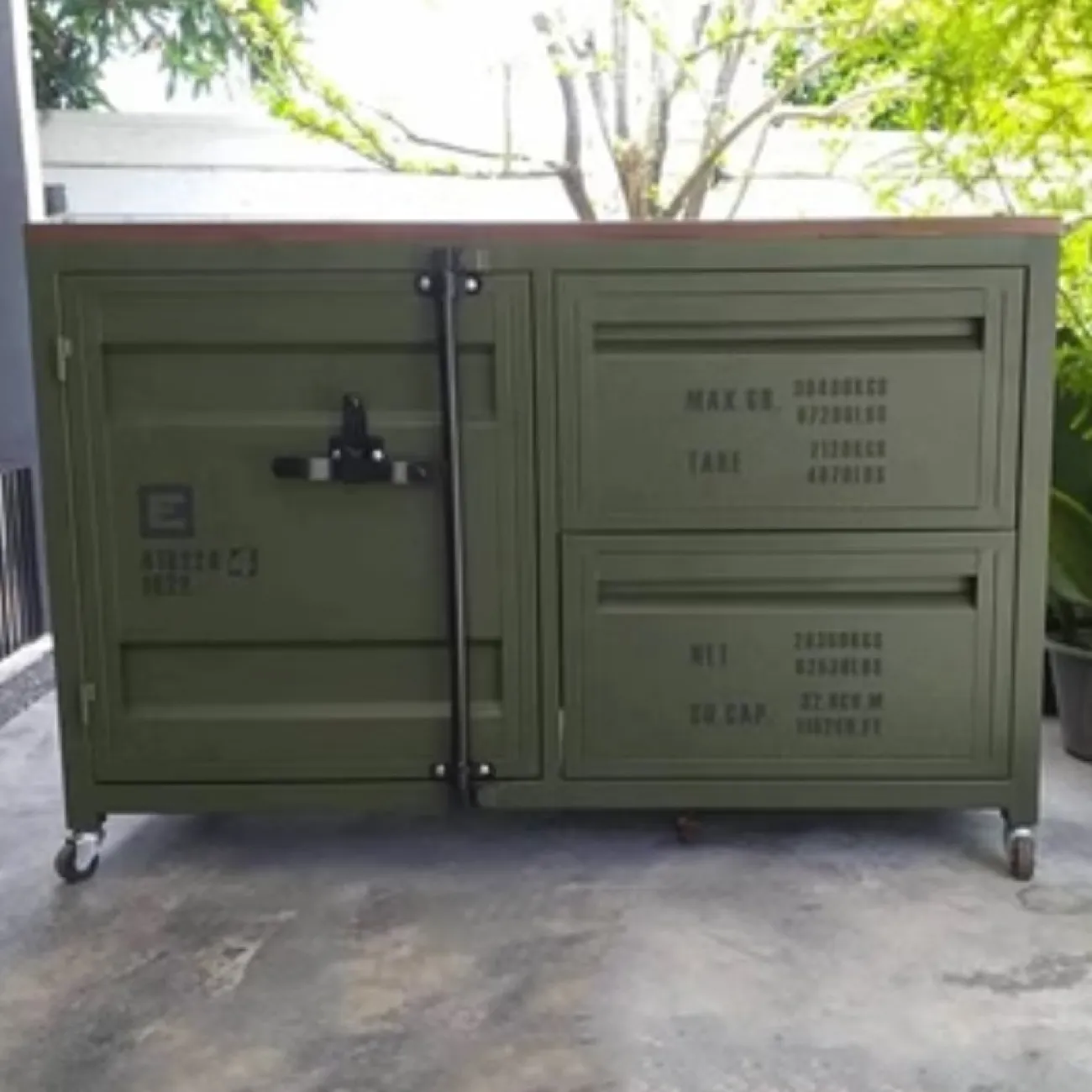 Шкаф-контейнер промышленного стиля из кованого железа Nautical 36516-29