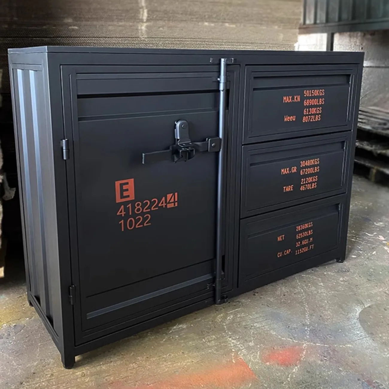 Шкаф-контейнер промышленного стиля из кованого железа Nautical 36516-29