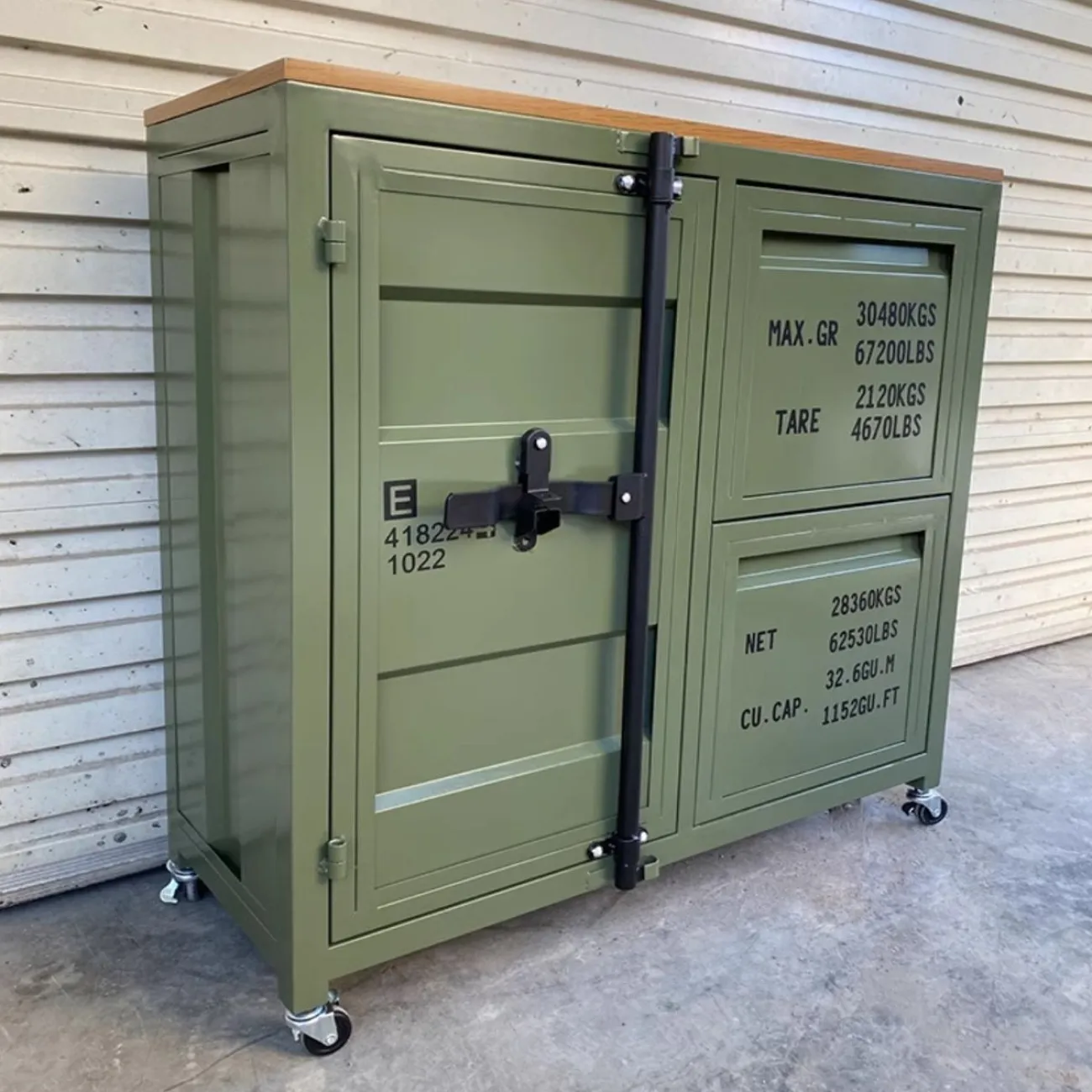 Шкаф-контейнер промышленного стиля из кованого железа Nautical 36516-29