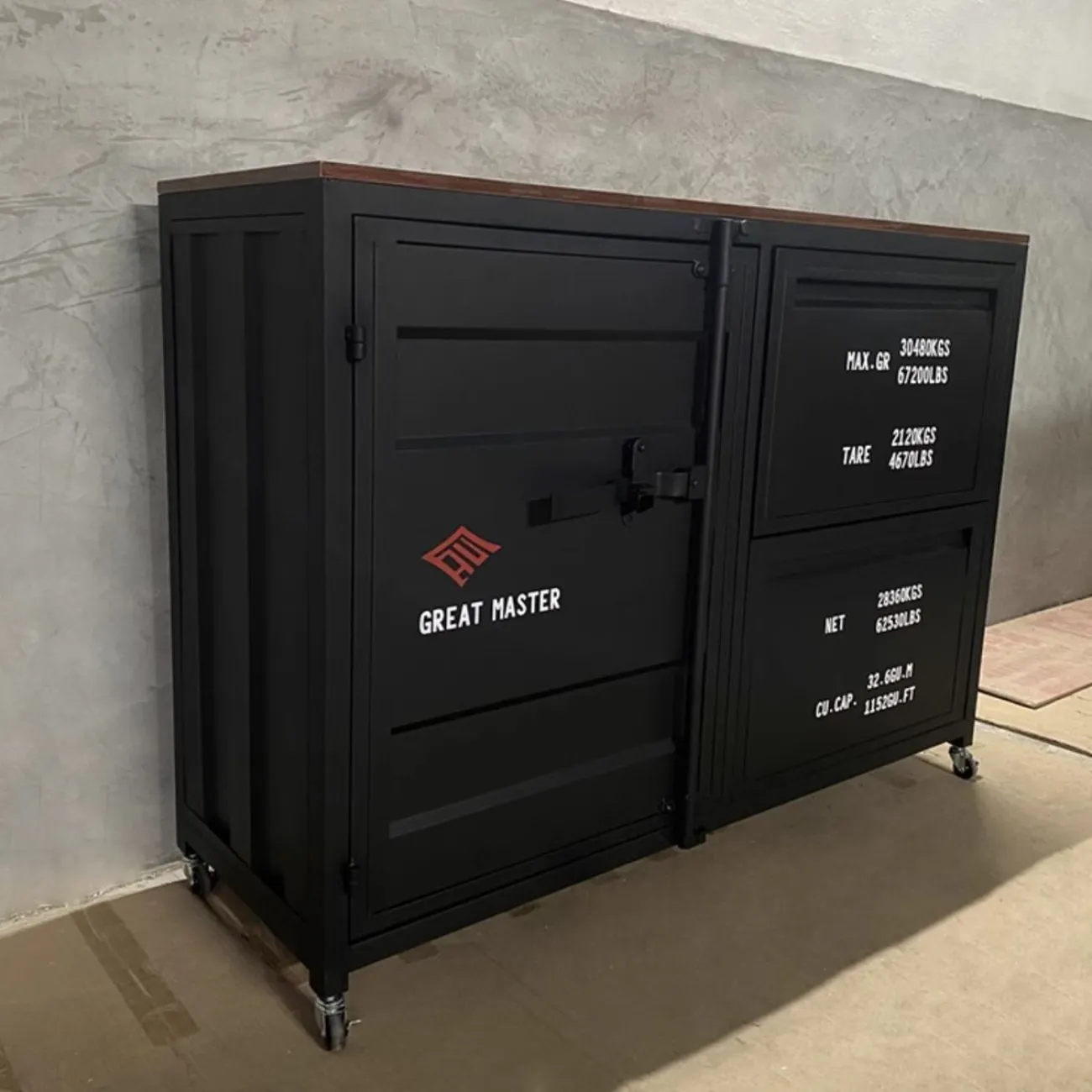 Шкаф-контейнер промышленного стиля из кованого железа Nautical 36516-29