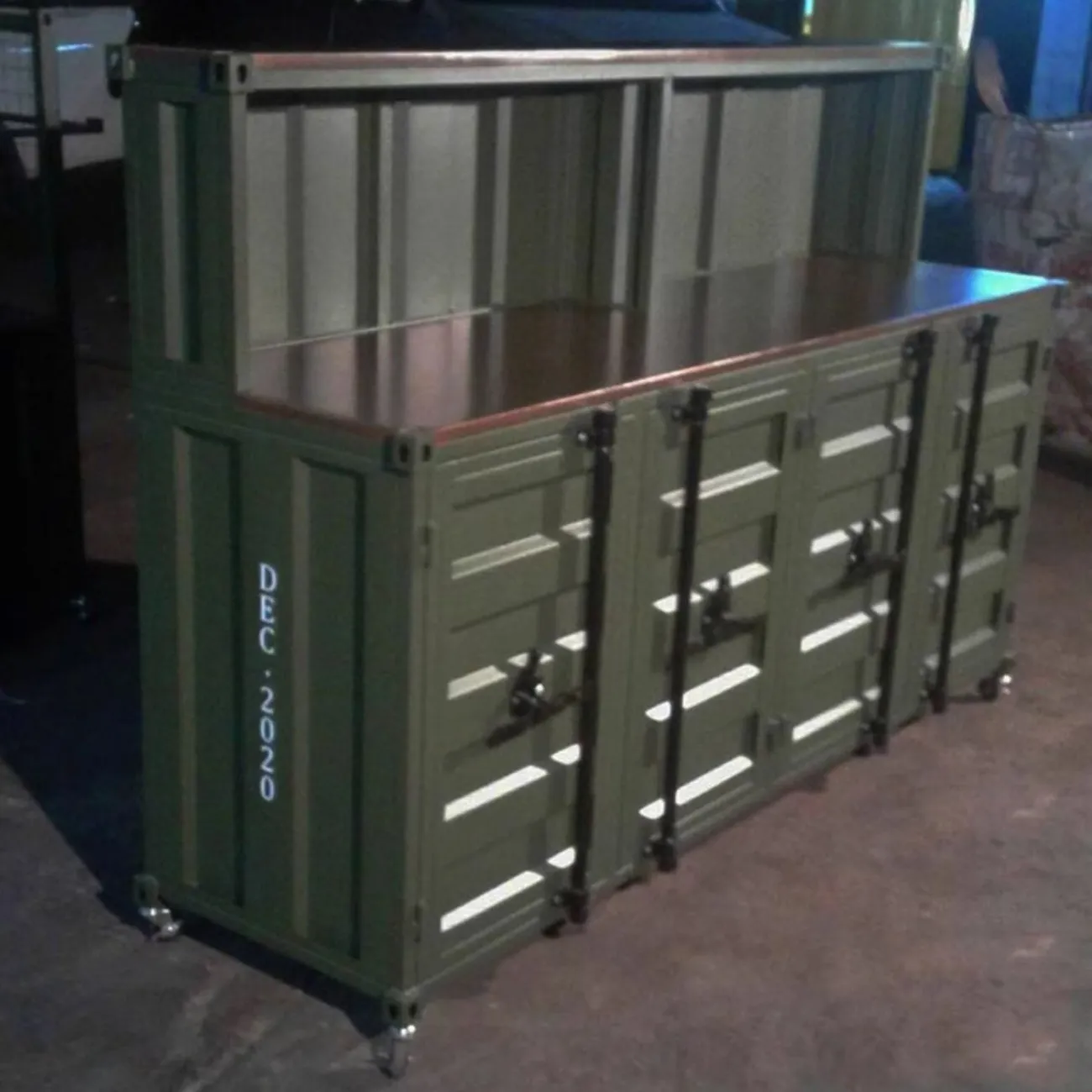 Индивидуальная передвижная барная стойка из кованого железа в промышленном стиле Nautical 36518-29